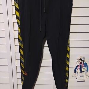 Off White Virgil Abloh Black and Yellow Track Pants Size LG Fits Like An XL